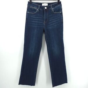 Risen‎ Jeans Womens Straight Leg 5/27 Dark Indigo Raw Hem High Rise Denim